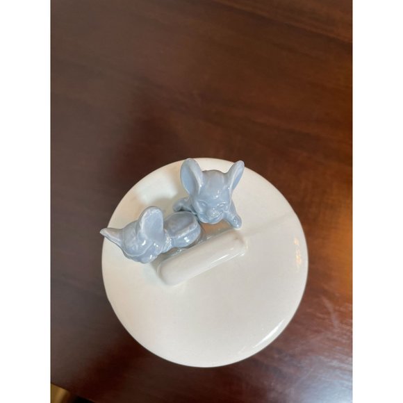 Vintage Whimsical Ceramic Trash Can with Mice - Picture 5 of 7